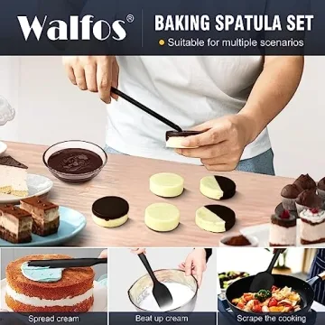 Walfos Silicone Spatula Set - Heat Resistant & Dishwasher Safe