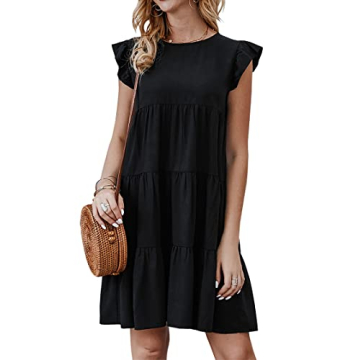 KIRUNDO Women's Summer Sleeveless Ruffle Mini Dress