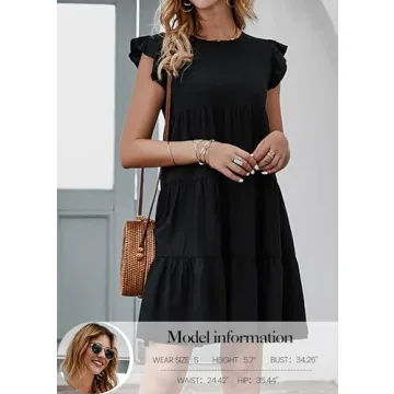 KIRUNDO Women's Summer Sleeveless Ruffle Mini Dress