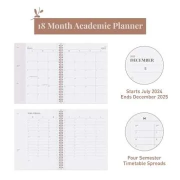 Rileys Planner 2024-2025 Academic Year, 18-Month Academic Weekly Planner - Academic Weekly & Monthly Agenda Planner, Flexible Cover, Notes Pages, Twin-Wire Binding (8.5 x 11 Inch, Pink)
