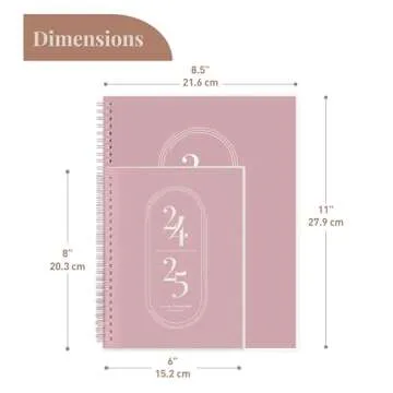 Rileys Planner 2024-2025 Academic Year, 18-Month Academic Weekly Planner - Academic Weekly & Monthly Agenda Planner, Flexible Cover, Notes Pages, Twin-Wire Binding (8.5 x 11 Inch, Pink)