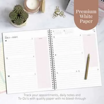 Rileys Planner 2024-2025 Academic Year, 18-Month Academic Weekly Planner - Academic Weekly & Monthly Agenda Planner, Flexible Cover, Notes Pages, Twin-Wire Binding (8.5 x 11 Inch, Pink)