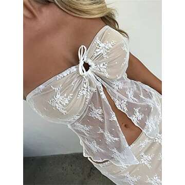 Raruxxin Women 2 Piece Skirt Set Sleeveless Hollow Crop Tops Bodycon Wrap Maxi Skirt Outfits Y2k Summer Party Club Streetwear