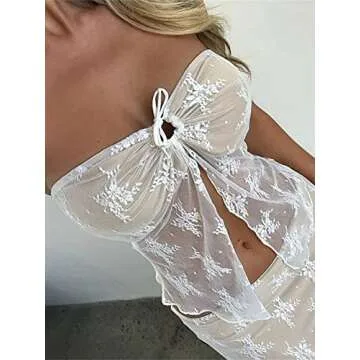 Raruxxin Women 2 Piece Skirt Set Sleeveless Hollow Crop Tops Bodycon Wrap Maxi Skirt Outfits Y2k Summer Party Club Streetwear