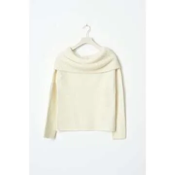 Women Off The Shoulder Sweater Long Sleeve Ribbed Knit Top Y2k Pullover Sweaters Fall Going Out Streetwear(White,S)