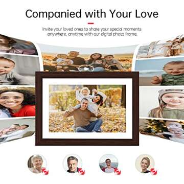 HMTECH Digital Photo Frame, WiFi Digital Picture Frame with 10.1 Inch IPS Touch Screen Display, 16GB Storage, Auto-Rotate, Wall Mountable, Share Photos or Videos Anywhere via Free APP - For Your Lover