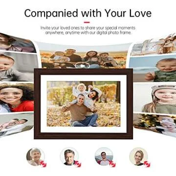 HMTECH Digital Photo Frame, WiFi Digital Picture Frame with 10.1 Inch IPS Touch Screen Display, 16GB Storage, Auto-Rotate, Wall Mountable, Share Photos or Videos Anywhere via Free APP - For Your Lover