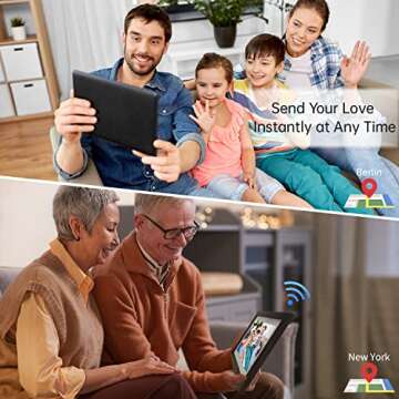 HMTECH Digital Photo Frame, WiFi Digital Picture Frame with 10.1 Inch IPS Touch Screen Display, 16GB Storage, Auto-Rotate, Wall Mountable, Share Photos or Videos Anywhere via Free APP - For Your Lover