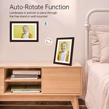 HMTECH Digital Photo Frame, WiFi Digital Picture Frame with 10.1 Inch IPS Touch Screen Display, 16GB Storage, Auto-Rotate, Wall Mountable, Share Photos or Videos Anywhere via Free APP - For Your Lover