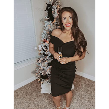 Stylish Women's Off Shoulder Midi Cocktail Party Dress