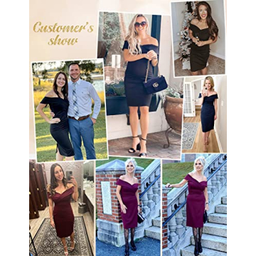 Stylish Women's Off Shoulder Midi Cocktail Party Dress