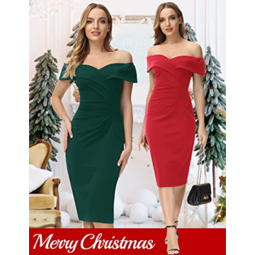 Stylish Women's Off Shoulder Midi Cocktail Party Dress