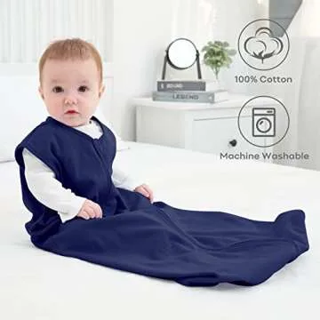Yoofoss Baby Sleep Sack 100% Cotton 2-Way Zipper 0-24 Months