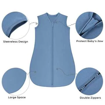 Yoofoss Baby Sleep Sack 100% Cotton 2-Way Zipper 0-24 Months