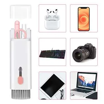 7-in-1 Electronic Cleaner Kit,Keyboard Cleaner,Laptop Cleaner Kit for Monitor, Cell Phone, Headset, Lego, Laptop Camera Lens (Pink)