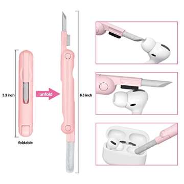 7-in-1 Electronic Cleaner Kit,Keyboard Cleaner,Laptop Cleaner Kit for Monitor, Cell Phone, Headset, Lego, Laptop Camera Lens (Pink)