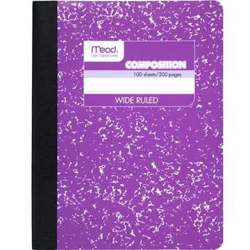 Mead Composition, Wide Ruled Comp Book, Writing Journal Notebook with Lined Paper, Home School Suppl...
