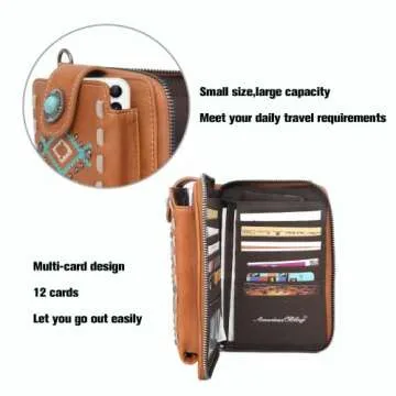 Montana West Crossbody Cell Phone Purse For Women Western Style Cellphone Wallet Bag Travel Size With Strap PHD-111BR