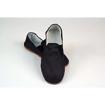 Kung Fu Tai Chi Shoes - Rubber Sole (Men's 10 1/2 to 11 (44)) Black