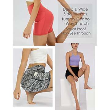 Buy ODODOS Women's 5" High Waist Bike Shorts with Pockets