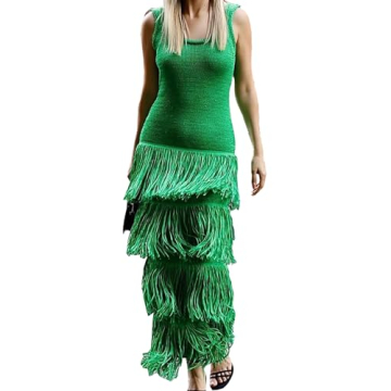 Stylish Antinson Women's Fringe Knit Tank Dress - Summer Essential