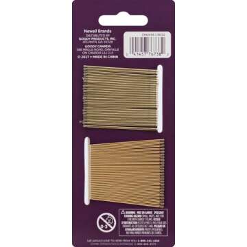 Goody SlideProof Bobby Pins - 50 Ct, Metallic Blonde, High Gloss Bobby Hair Pins for Styling, Lock In Style, Comfortable, Pain-Free Hair Accessories for Women & Men, All Hair Types