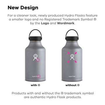 Hydro Flask Water Bottle - Stainless Steel & Vacuum Insulated - Wide Mouth with Leak Proof Flex Cap - 64 oz, White