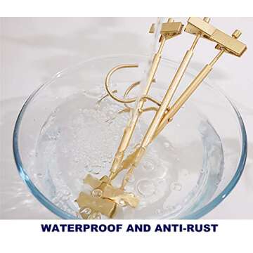 Amber Home 10 Pack Premium Matte Gold Aluminum Pants Hangers, 12.2” Extra Smooth & Durable Metal Skirt Slack Hanger, Light & Sturdy Metal Rack for Trouser with 2-Adjustable Non Slip Clips Swivel Hook