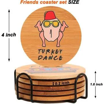 Puluole Wooden Drink Coasters Set with Holder