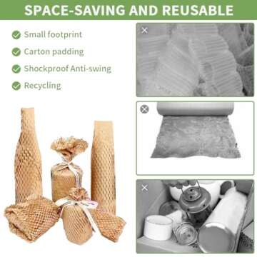 Yintok Honeycomb Packing Paper Wrap - 15" x 400' Eco-Friendly Shipping Material