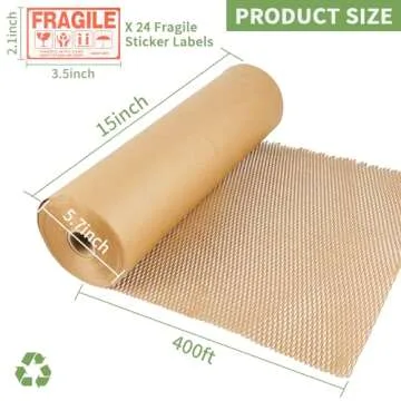 Honeycomb Packing Paper Wrap for Fragile Items 15" x 400'