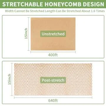 Honeycomb Packing Paper Wrap for Fragile Items 15" x 400'
