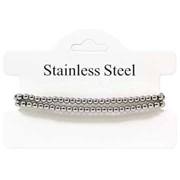 Elegant Women Teen Fashion Stainless Steel Bracelets Set