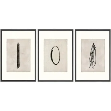 SIGNWIN Framed Canvas Print Wall Art Set - Mid-Century Modern Abstract Design