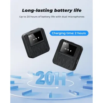 BAILIXIN Wireless Mini Microphone - 328ft Range, 20H Battery Life