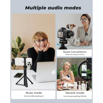 BAILIXIN Wireless Mini Microphone - 328ft Range, 20H Battery Life