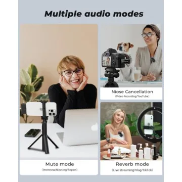 BAILIXIN Wireless Mini Microphone - 328ft Range, 20H Battery Life