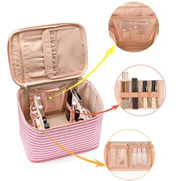 OCHEAL Large Travel Makeup Bag for Organized Cosmetics