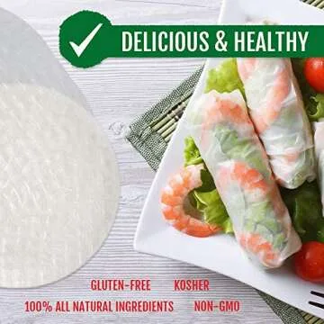 Best of Thailand [Round] White Rice Paper Wraps 3 Pack | Perfect for Fresh Spring Rolls & Dumplings | Non-GMO, Gluten-Free, Vegan & Paleo | Kosher for Passover Kitniyot