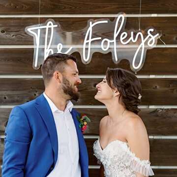 Custom Wedding Neon Signs, Customized Led Neon Sign, Personalized Neon signs for Wall Decor, Neon Si...