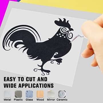 YRYM HT Black Permanent Vinyl Roll for Crafts and Labels