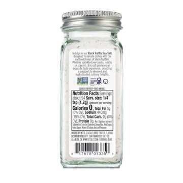 Italian Black Truffle Sea Salt 4 oz. Glass Shaker by San Francisco Salt Company