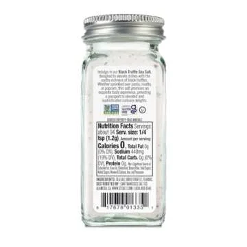 Italian Black Truffle Sea Salt 4 oz. Glass Shaker by San Francisco Salt Company