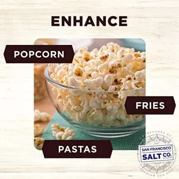 Italian Black Truffle Sea Salt 4 oz. Glass Shaker by San Francisco Salt Company