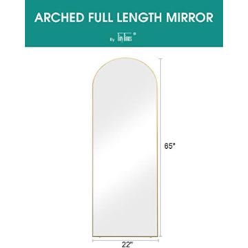 Modern Arched Full Length Mirror Gold Frame TinyTimes
