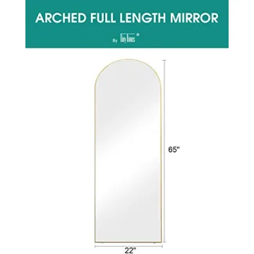 Modern Arched Full Length Mirror Gold Frame TinyTimes
