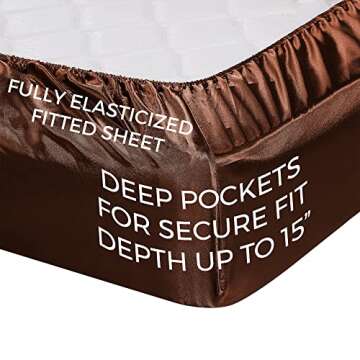 Satin Sheets Twin Luxury Silky 3-Piece Set - Soft Microfiber