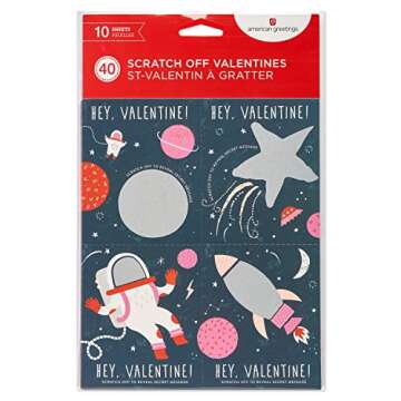 Scratch-Off Space & Astronaut Valentine's Day Cards 40 Count