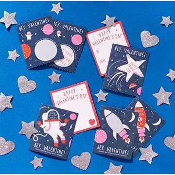 Scratch-Off Space & Astronaut Valentine's Day Cards 40 Count