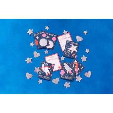 Scratch-Off Space & Astronaut Valentine's Day Cards 40 Count